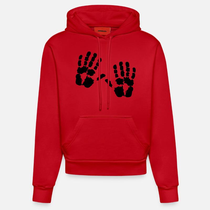 Ne me touche pas - Sweat à capuche bio ajusté fabriqué en UE - rouge