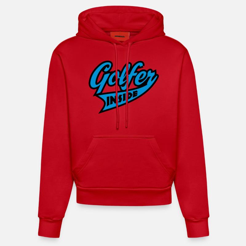 golf - Sweat à capuche bio ajusté fabriqué en UE - rouge