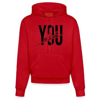 Thank You Danke Dankeschön Geschenk - Organic Fitted Hoodie Made in EU - Rot - Vorne