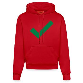 Hook right gift idea true - Organic Fitted Hoodie Made in EU - red - Front