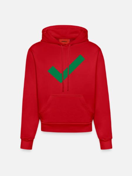 Hook right gift idea true - Organic Fitted Hoodie Made in EU - red