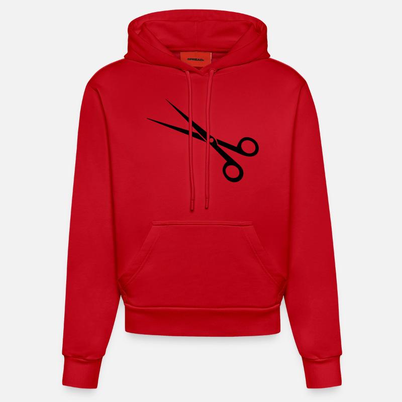 schere - Sweat à capuche bio ajusté fabriqué en UE - rouge