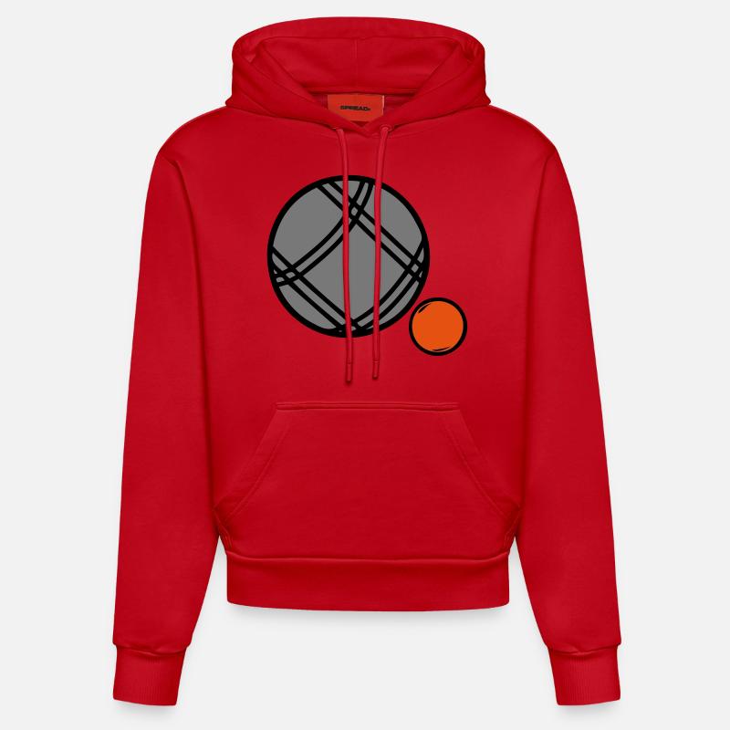 petanque boule sport17 - Sweat à capuche bio ajusté fabriqué en UE - rouge