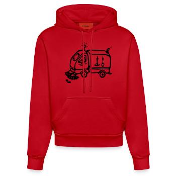 Street cleaners - Organic Fitted Hoodie Made in EU - red - Front