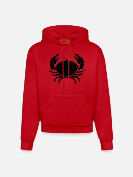 crab - Organic Fitted Hoodie Made in EU - Rot