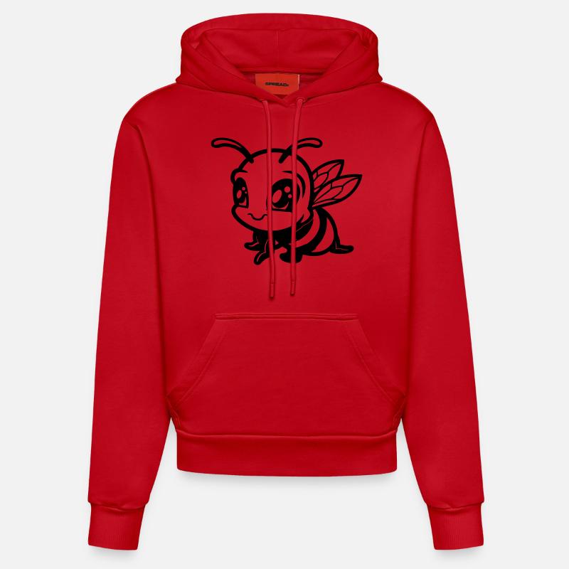 Abeille Bumblebee Bande dessinée - Sweat à capuche bio ajusté fabriqué en UE - rouge