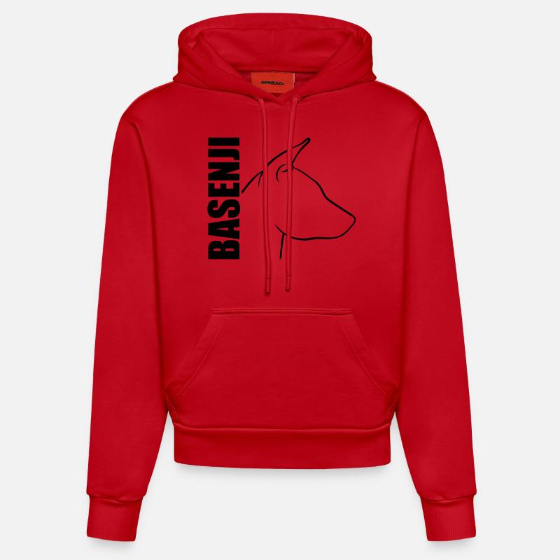 PROFIL BASENJI - Sweat à capuche bio ajusté fabriqué en UE - rouge
