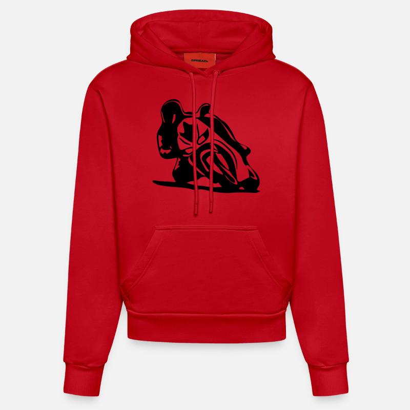 Moto sport - Sweat à capuche bio ajusté fabriqué en UE - rouge