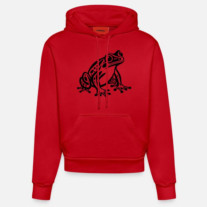 Grenouille - Sweat à capuche bio ajusté fabriqué en UE - rouge