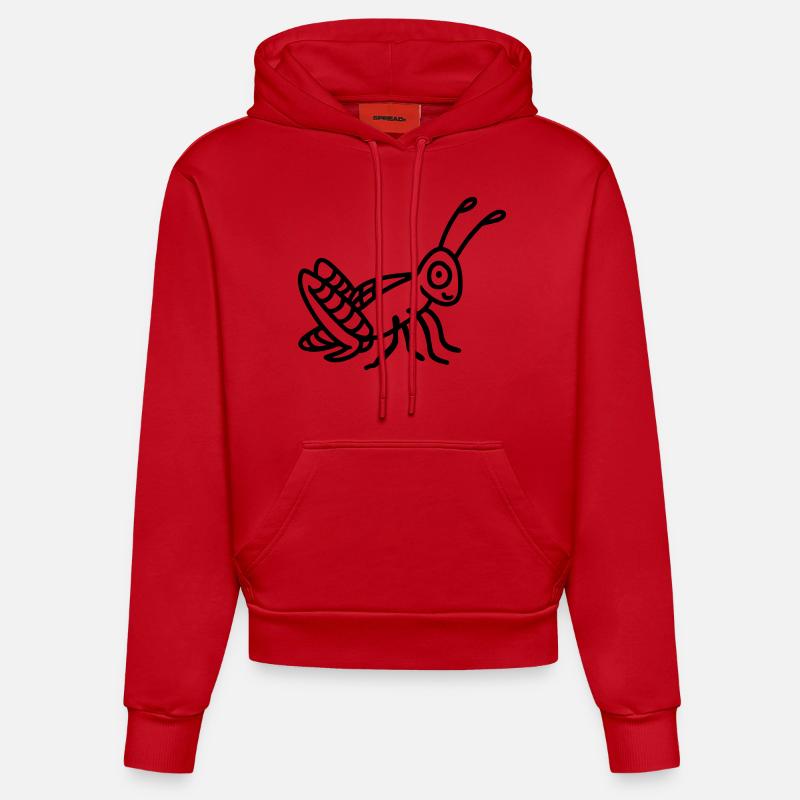 Grasshopper - ligne - Sweat à capuche bio ajusté fabriqué en UE - rouge