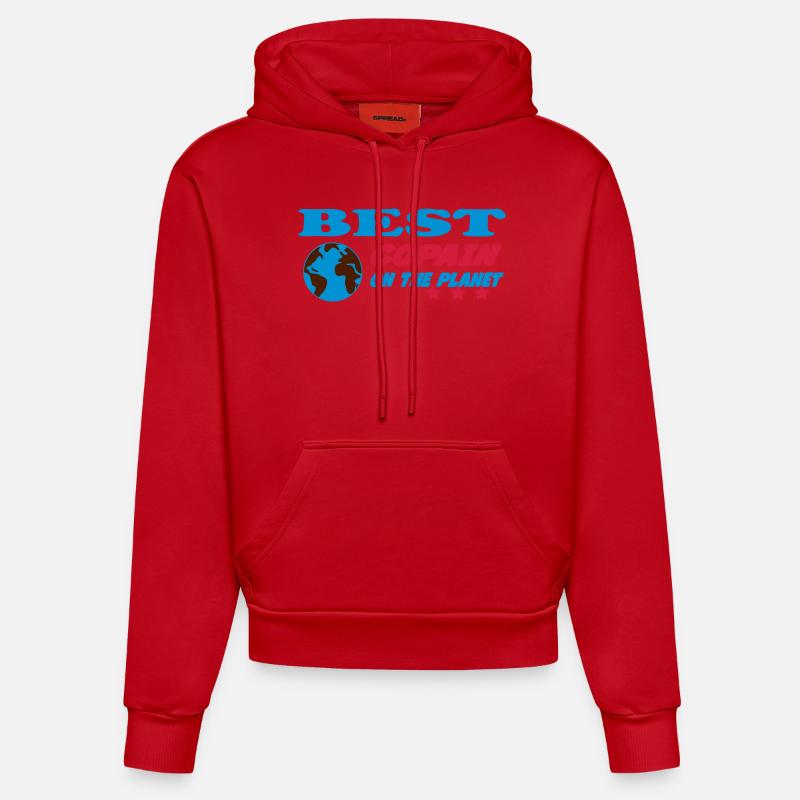 Best COPAIN on the planet - Sweat à capuche bio ajusté fabriqué en UE - rouge