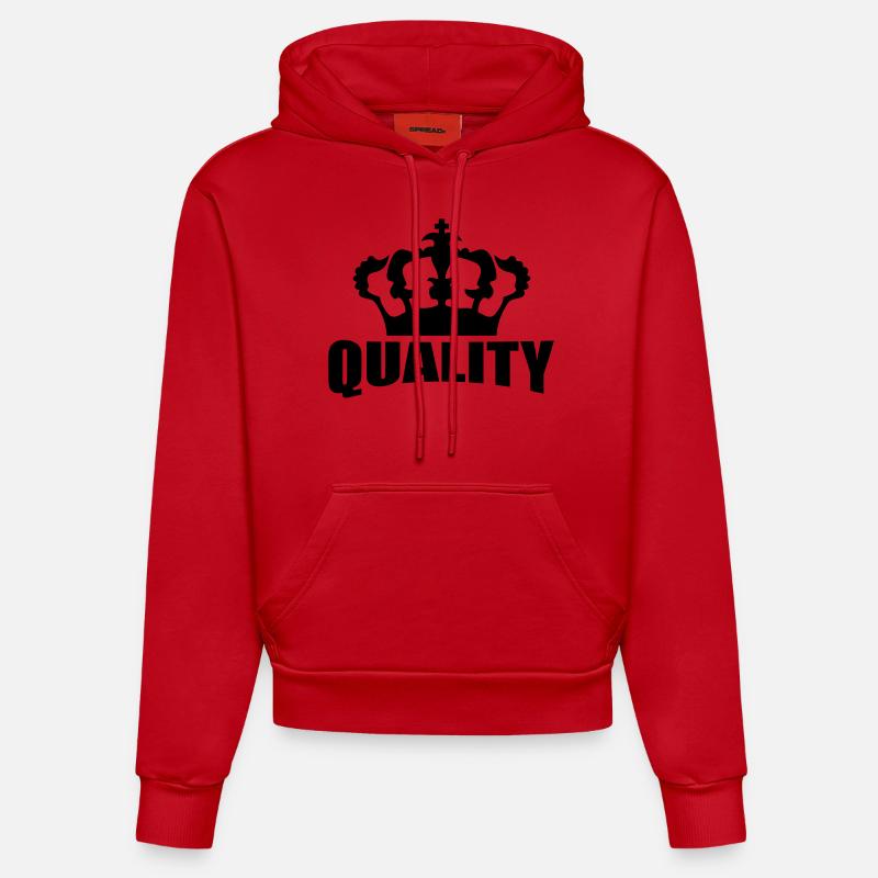 Quality Crown Design - Sweat à capuche bio ajusté fabriqué en UE - rouge