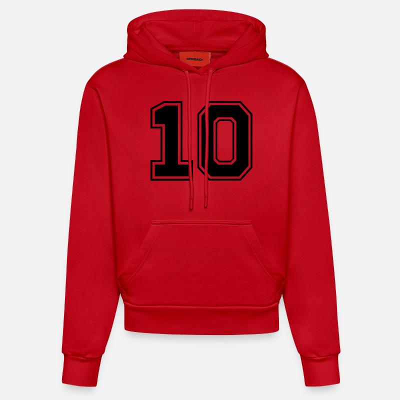 zehn - Sweat à capuche bio ajusté fabriqué en UE - rouge