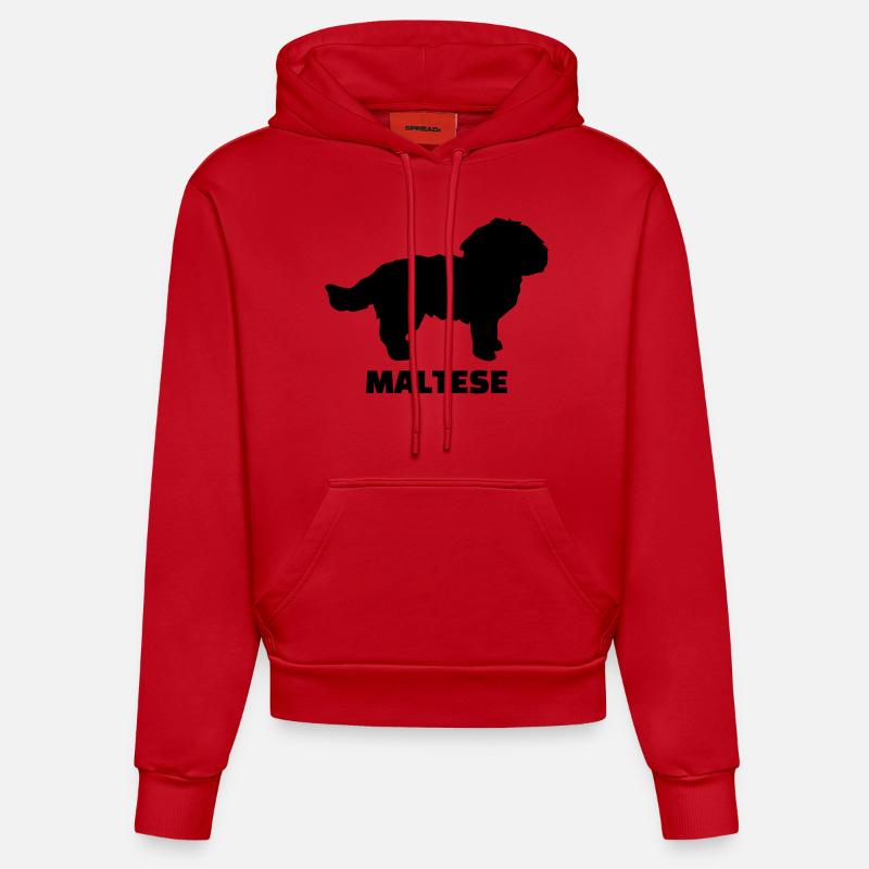 Bichon - Sweat à capuche bio ajusté fabriqué en UE - rouge