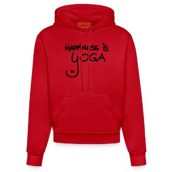 happiness is yoga - Organic Fitted Hoodie Made in EU - Rot - Vorne