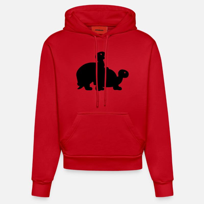 Tortue - Sweat à capuche bio ajusté fabriqué en UE - rouge