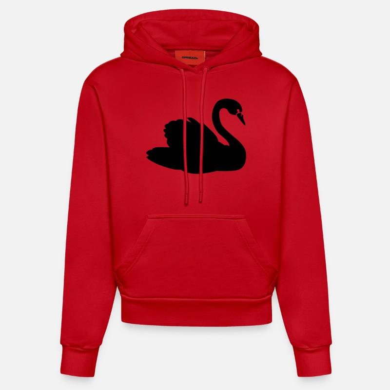 Cygne - Sweat à capuche bio ajusté fabriqué en UE - rouge
