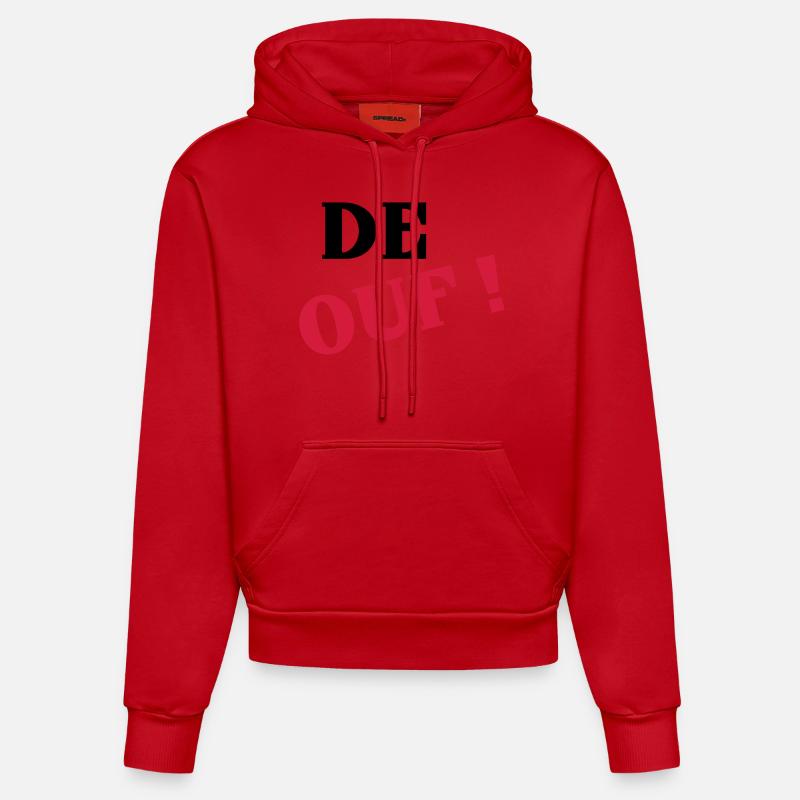 De ouf ! - Sweat à capuche bio ajusté fabriqué en UE - rouge