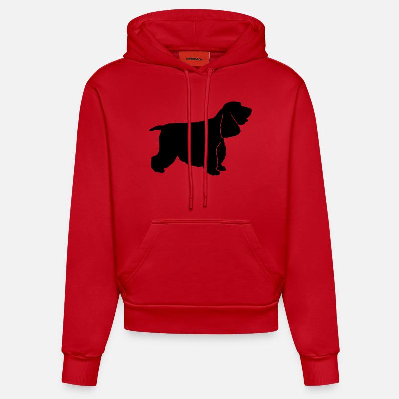 Cocker Spaniel - Sweat à capuche bio ajusté fabriqué en UE - rouge
