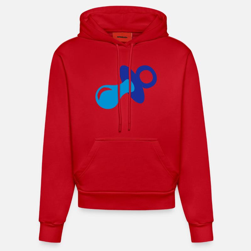 Bébé - Sucette - Sweat à capuche bio ajusté fabriqué en UE - rouge