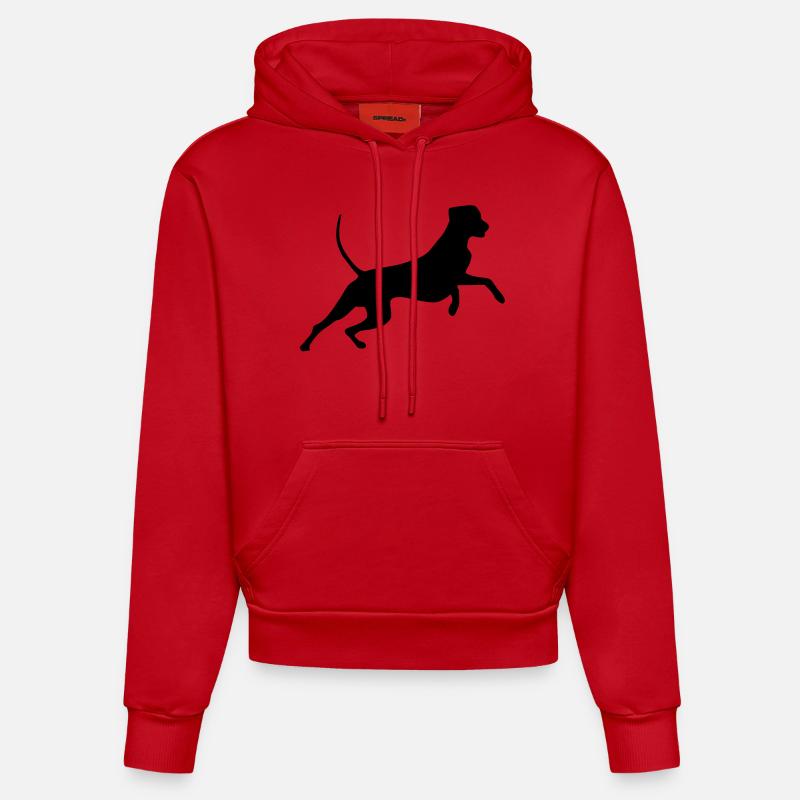 rhodesian_ridgeback_cb - Sweat à capuche bio ajusté fabriqué en UE - rouge