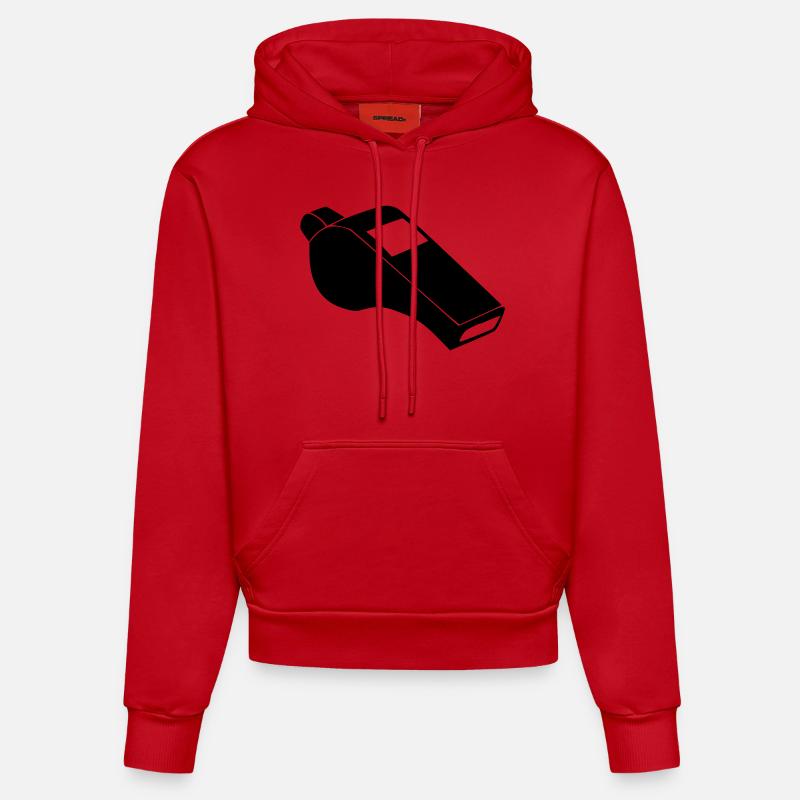 Siffler, siffler - Sweat à capuche bio ajusté fabriqué en UE - rouge
