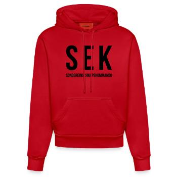 Mallorca Sommerurlaub Party Shirt - Organic Fitted Hoodie Made in EU - Rot - Vorne