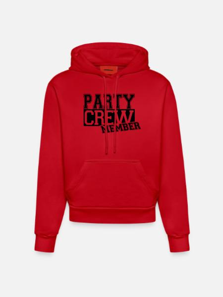 party crew - Organic Fitted Hoodie Made in EU - red