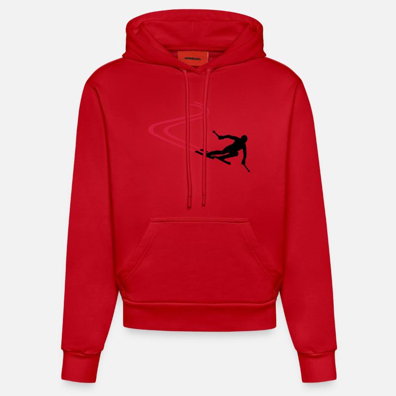 Ski - Sweat à capuche bio ajusté fabriqué en UE - rouge