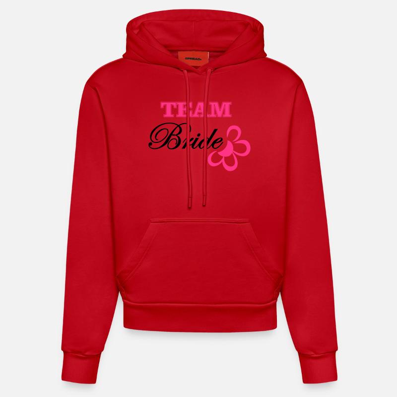 bride TEAM avec fleur - Sweat à capuche bio ajusté fabriqué en UE - rouge