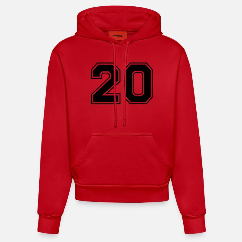 zwanzig - Sweat à capuche bio ajusté fabriqué en UE - rouge