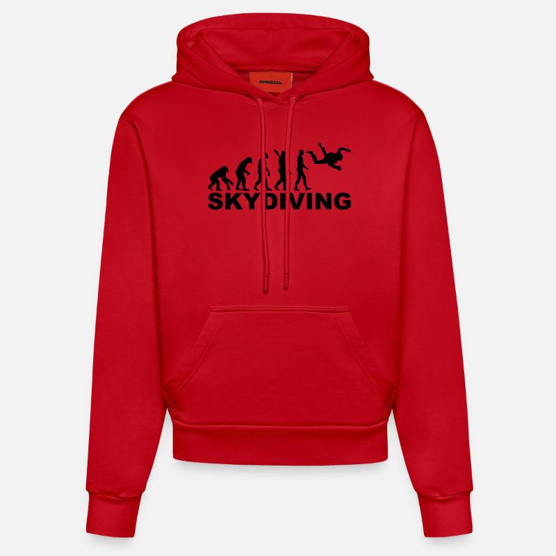 Evolution skydiving - Sweat à capuche bio ajusté fabriqué en UE - rouge
