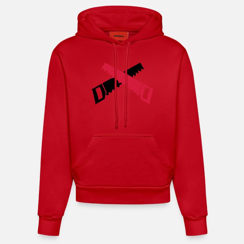 saege2 - Sweat à capuche bio ajusté fabriqué en UE - rouge