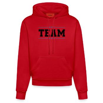 Team 02 - Organic Fitted Hoodie Made in EU - red - Front