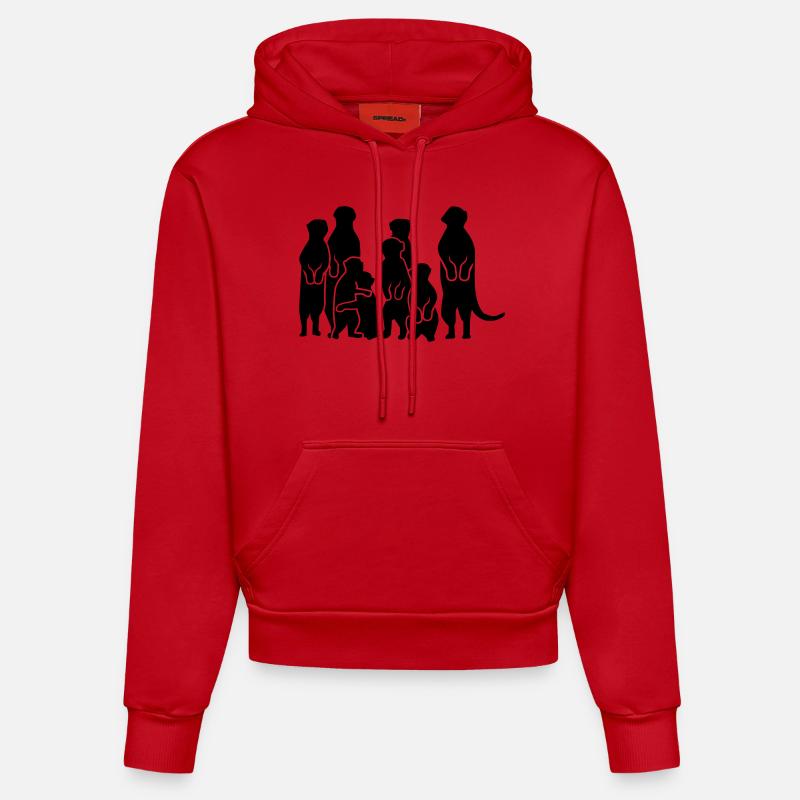 Suricate - Sweat à capuche bio ajusté fabriqué en UE - rouge