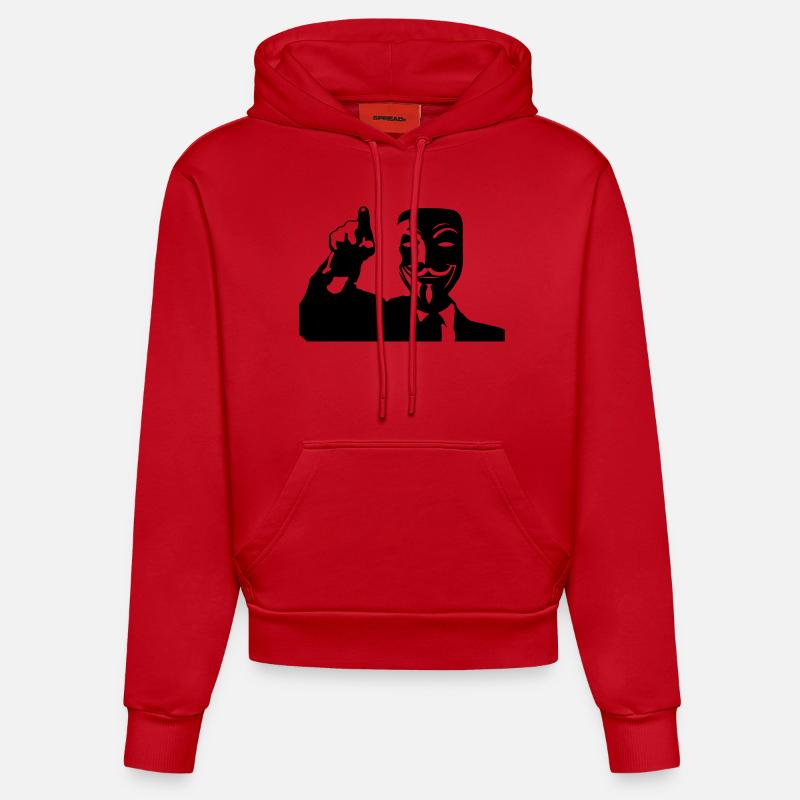 anonymous_01 - Sweat à capuche bio ajusté fabriqué en UE - rouge