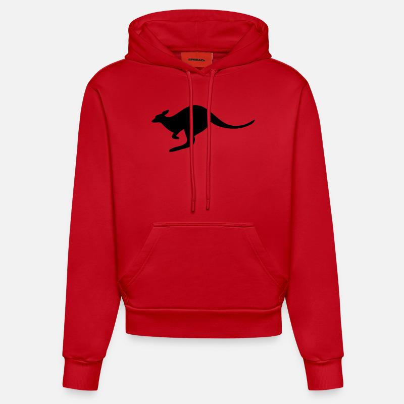 oceanie5 - Sweat à capuche bio ajusté fabriqué en UE - rouge