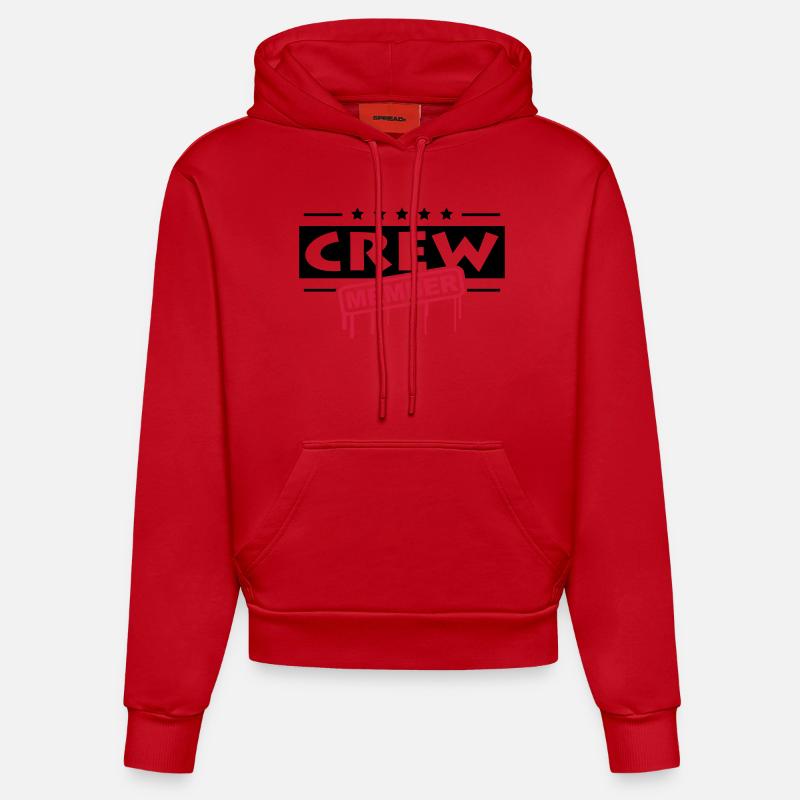 Crew Member - Sweat à capuche bio ajusté fabriqué en UE - rouge