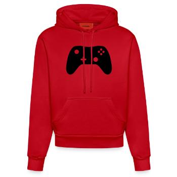 Controller - Organic Fitted Hoodie Made in EU - red - Front