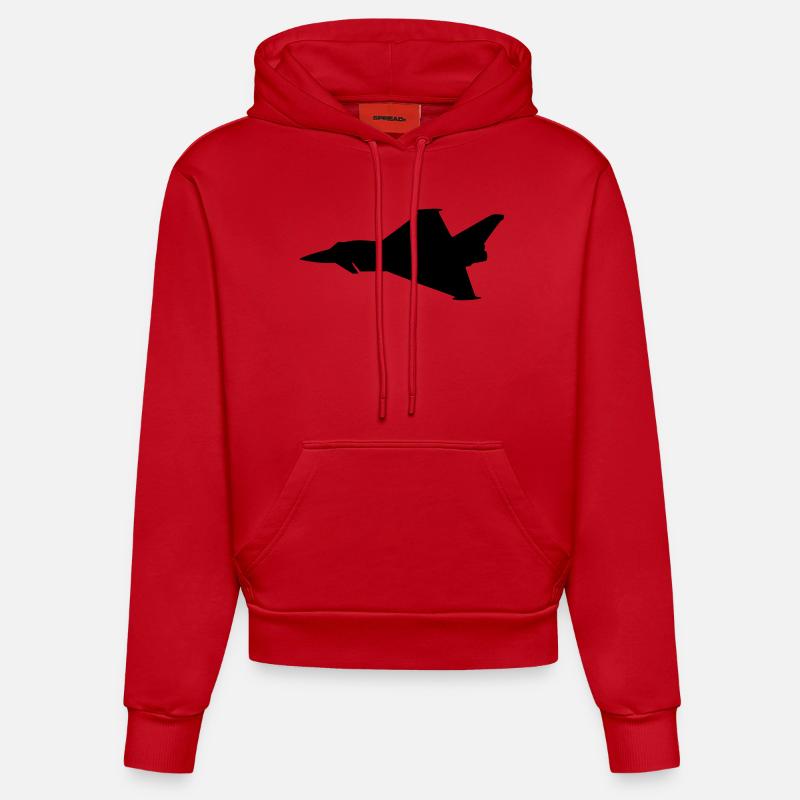 EF2000 Typhoon - Sweat à capuche bio ajusté fabriqué en UE - rouge