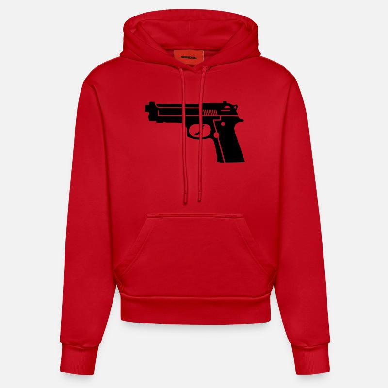 Pistole - Sweat à capuche bio ajusté fabriqué en UE - rouge