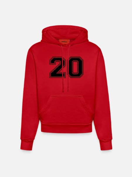 20_number_20_(s31) - Organic Fitted Hoodie Made in EU - red