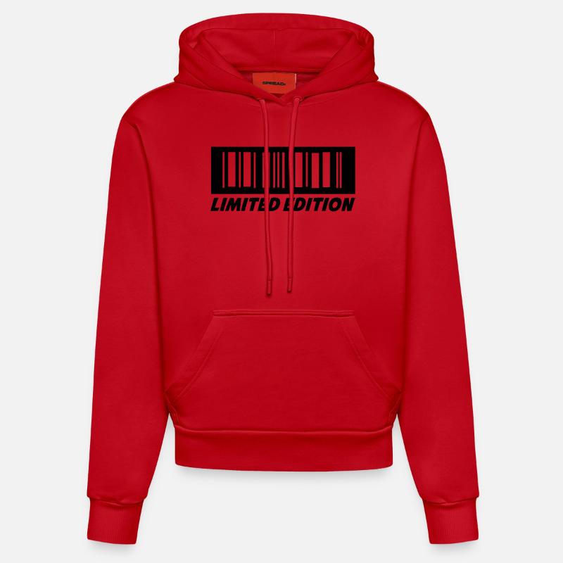 barcode_02 - Sweat à capuche bio ajusté fabriqué en UE - rouge
