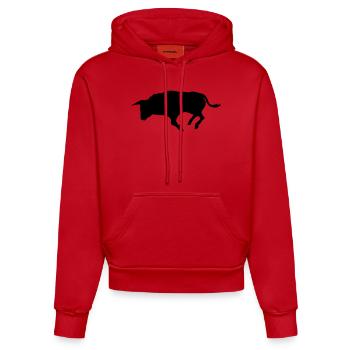 stier - Organic Fitted Hoodie Made in EU - Rot - Vorne