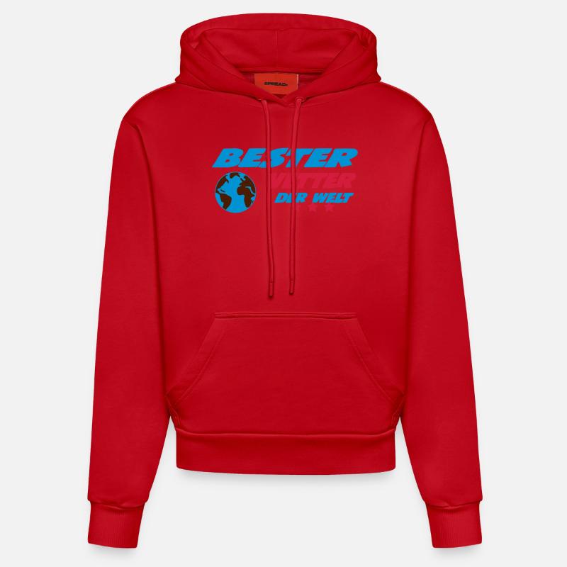 Bester VETTER der welt - Sweat à capuche bio ajusté fabriqué en UE - rouge