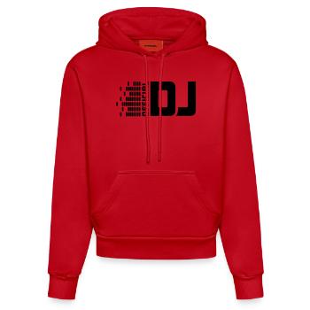 official_dj__f1 - Sweat à capuche bio ajusté fabriqué en UE - rouge - Devant