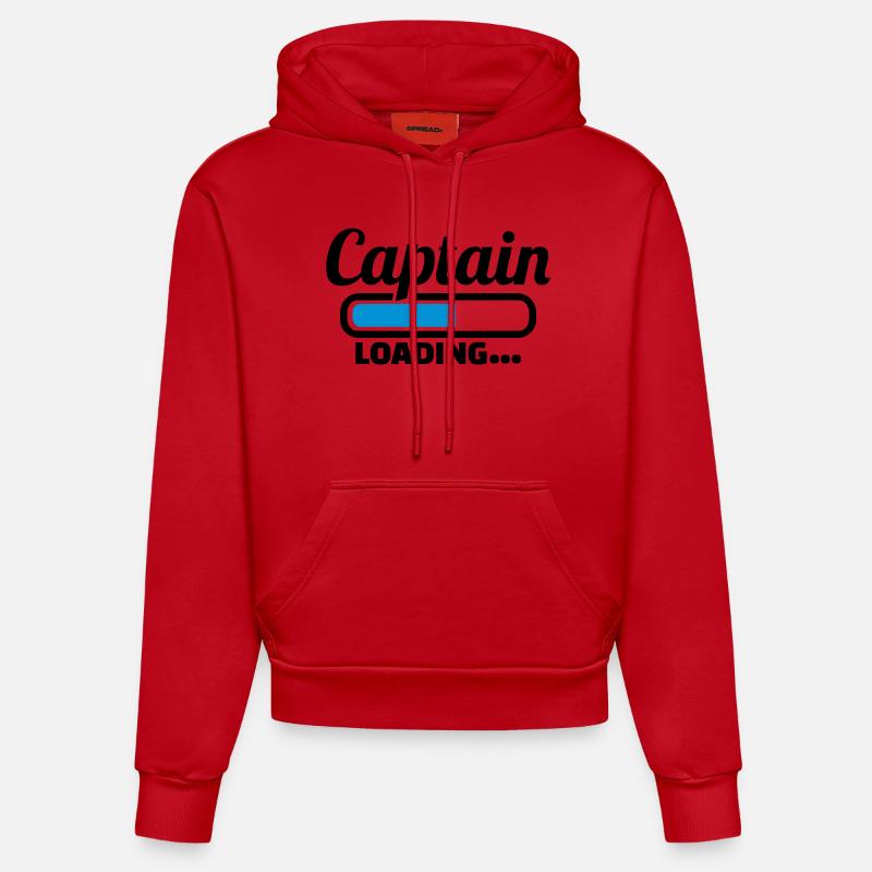 Capitaine - Sweat à capuche bio ajusté fabriqué en UE - rouge