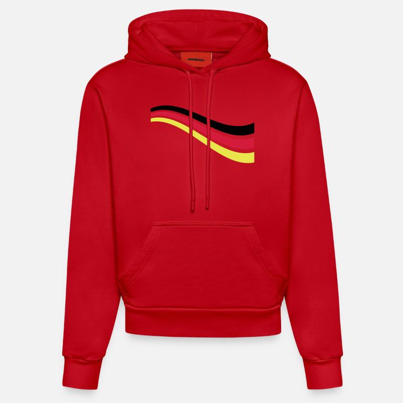 L’équipe Germany Line Germany - Sweat à capuche bio ajusté fabriqué en UE - rouge