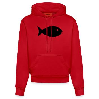 Fish silhouette - Organic Fitted Hoodie Made in EU - Rot - Vorne