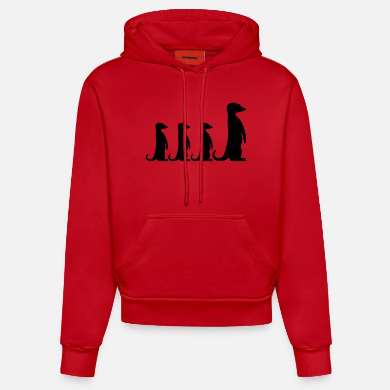 Suricate - Sweat à capuche bio ajusté fabriqué en UE - rouge